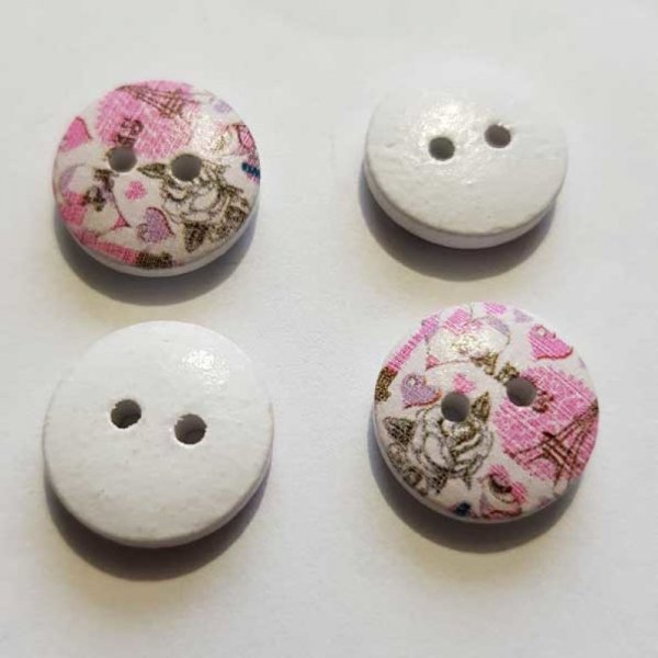 Bouton 15 mm rond fantaisie - 15-16