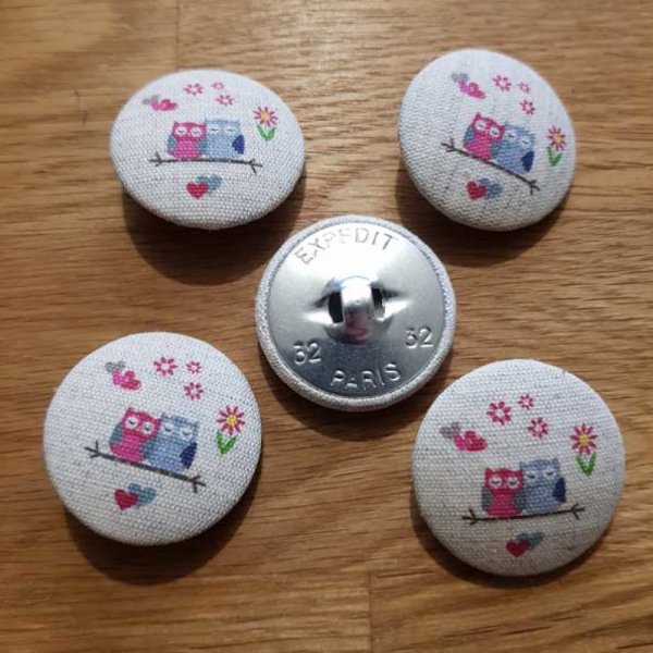 Bouton 32 mm recouvert tissus couture N&deg;13-01