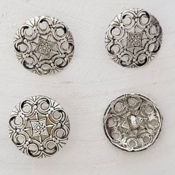Bot&atilde;o de prata N&deg;16 21 mm redondo