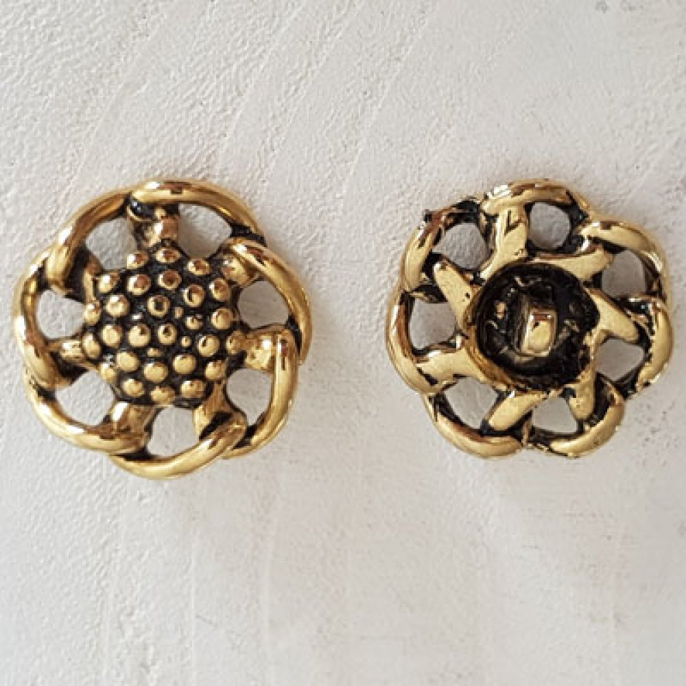 Botão dourado de 23 mm n.º 02 redondo
