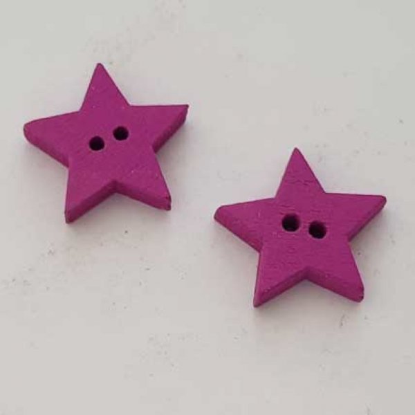 Bouton bois Etoile Mauve N&deg;02-01