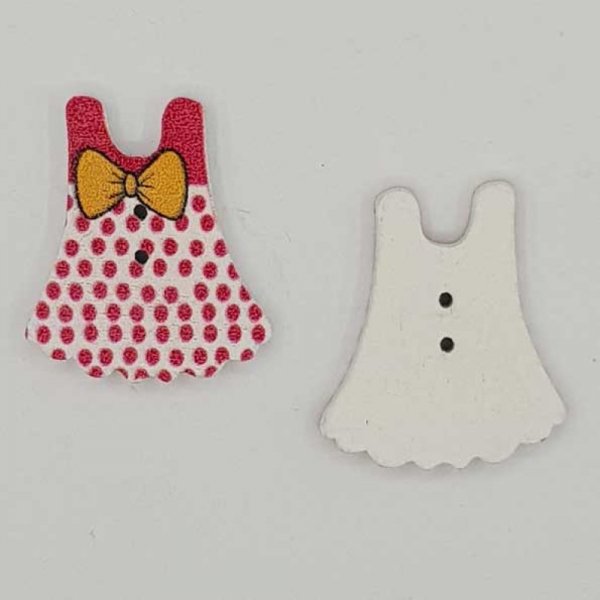 Vestido branco com bot&otilde;es de madeira N&deg;01-03