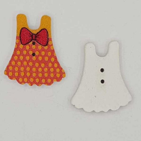 Vestido cor-de-rosa com bot&otilde;es de madeira N&deg;01-02