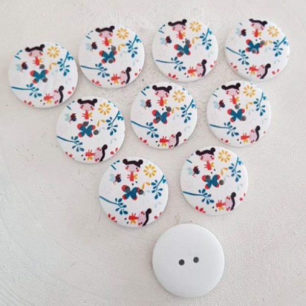 Flores de madeira com ma&ccedil;aneta 30 mm N&deg;04 x 10 pe&ccedil;as