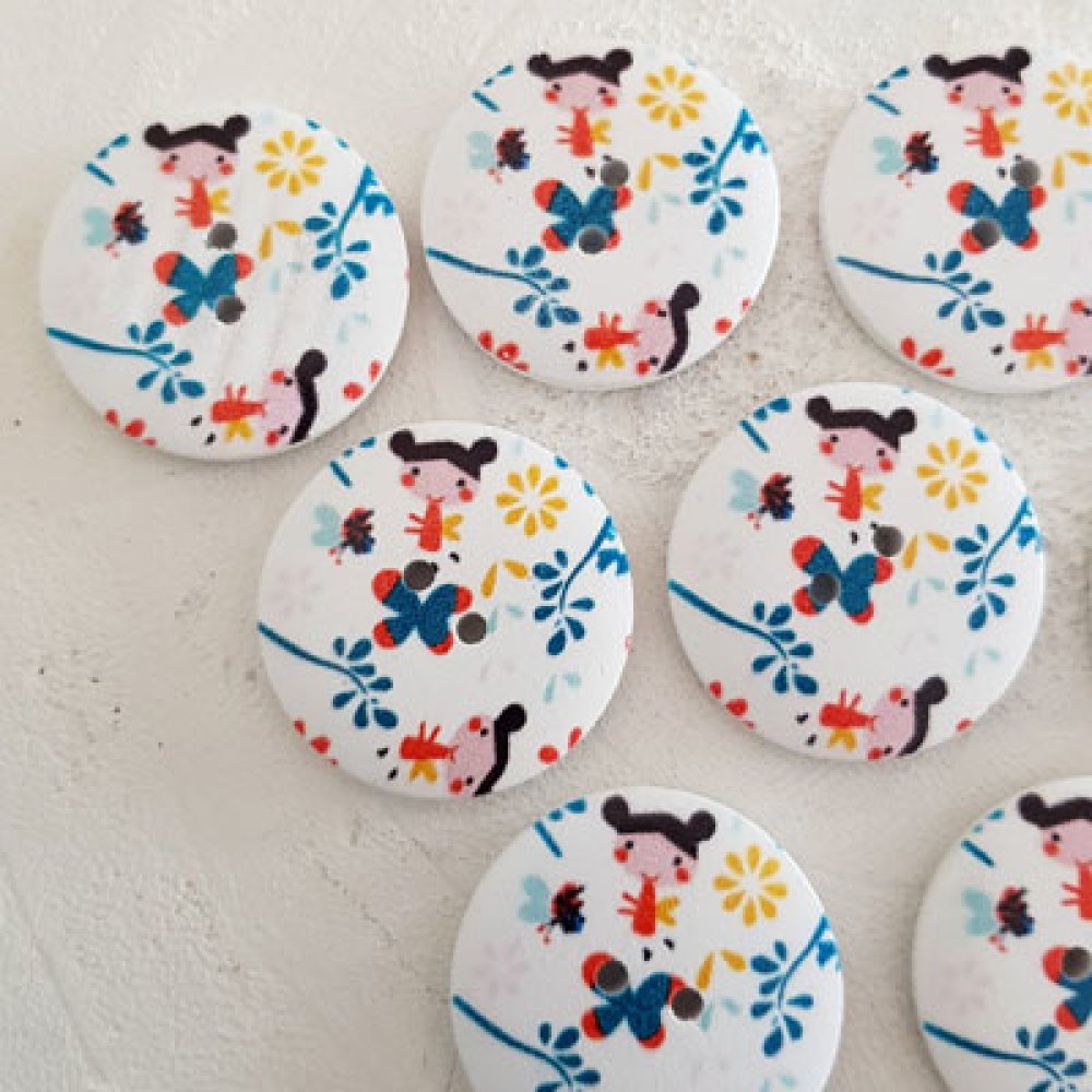 Flores de madeira com maçaneta 30 mm N°04 x 10 peças