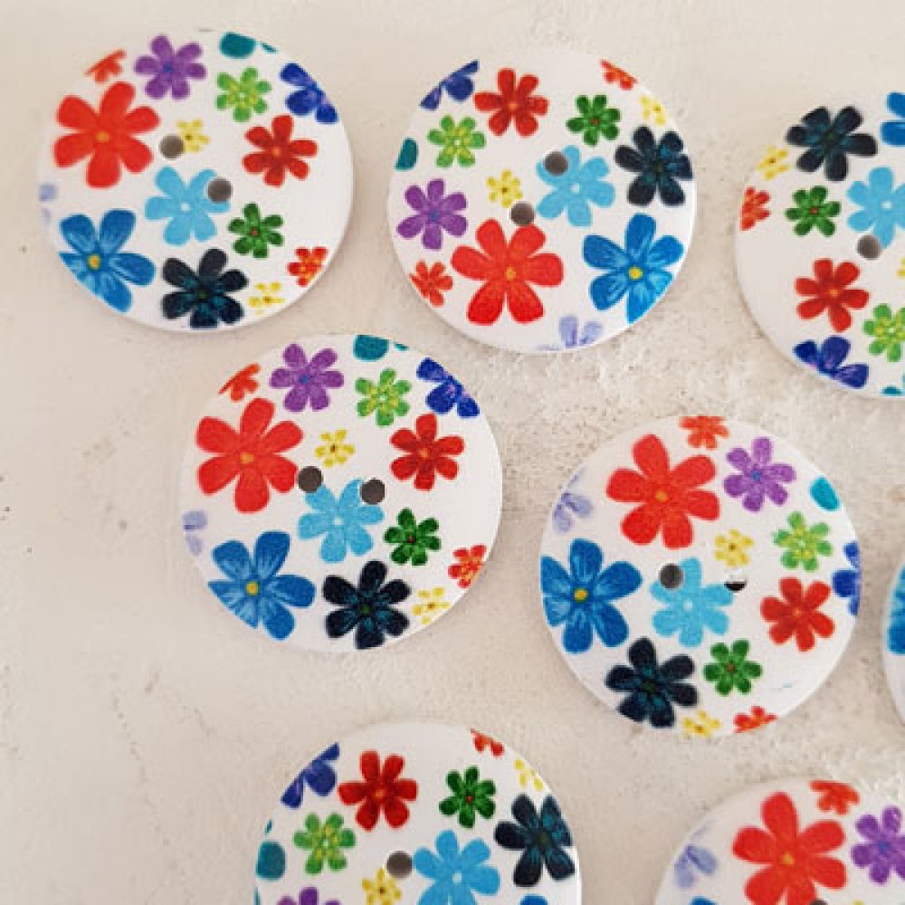 Flores de madeira com maçaneta 30 mm N°08 x 10 peças