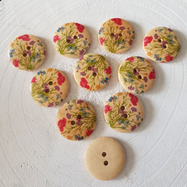 Flores de madeira com ma&ccedil;aneta 30 mm N&deg;13 x 10 pe&ccedil;as