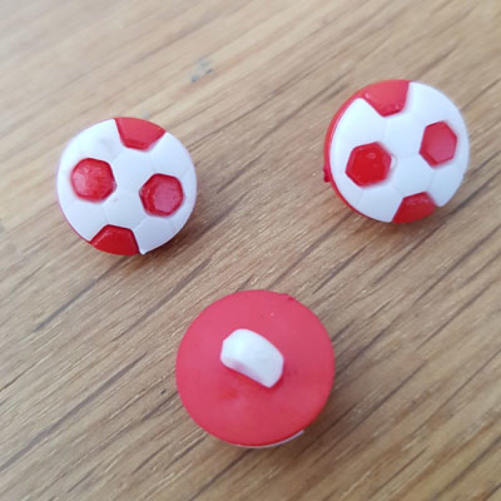Botão de fantasia para crianças futebol N°06 vermelho