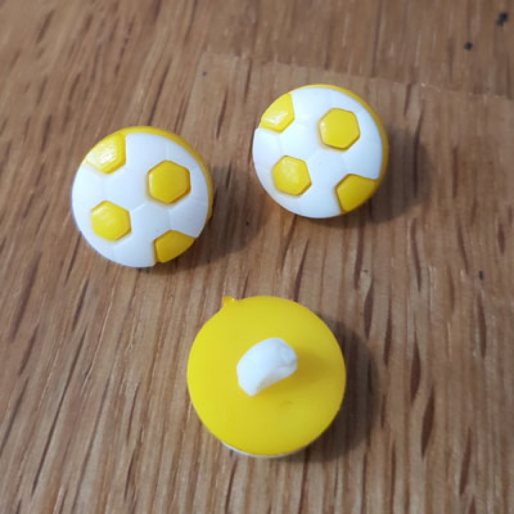 Botão de fantasia com motivos para crianças futebol N°11 amarelo escuro