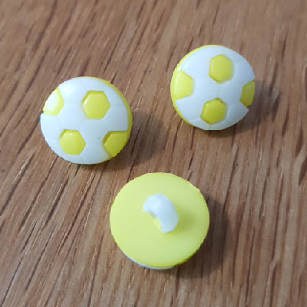 Botão fantasia para crianças futebol N° 12 amarelo claro
