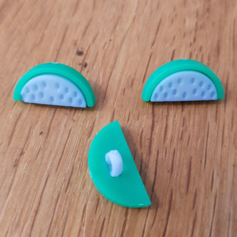 Botão fantasia melancia padrão para crianças n.º 01 azul claro