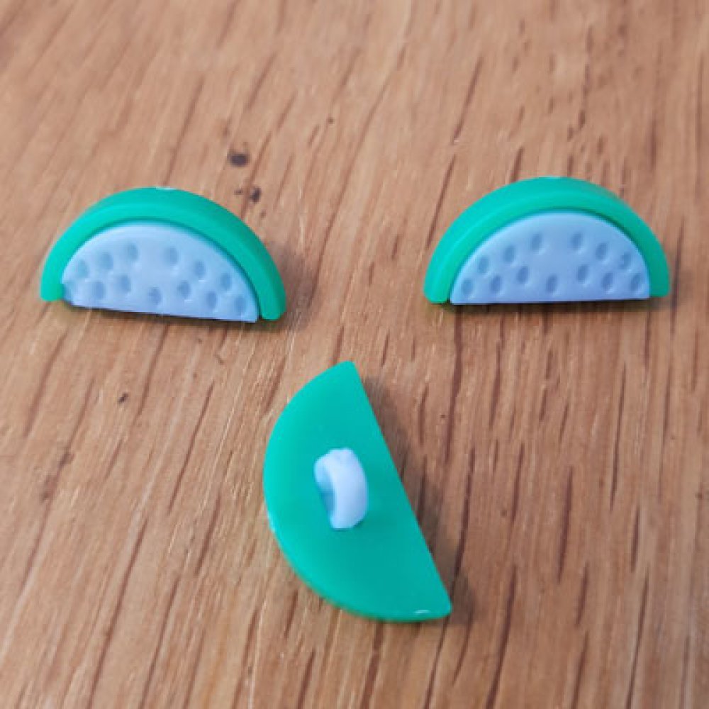 Botão fantasia melancia padrão para crianças n.º 01 azul claro