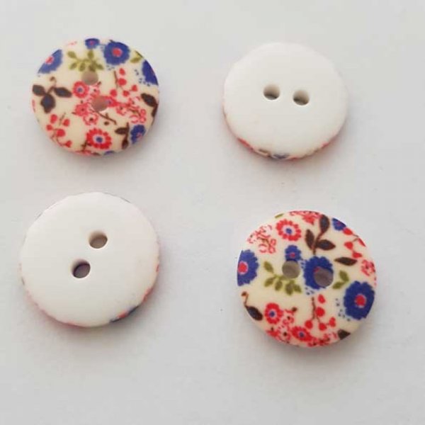 Bouton fantaisie &agrave; fleurs 18 mm N&deg;02