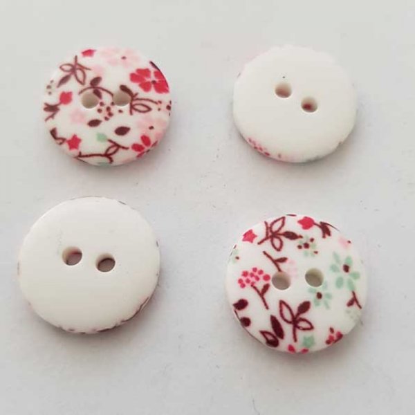 Bouton fantaisie &agrave; fleurs 18 mm N&deg;09