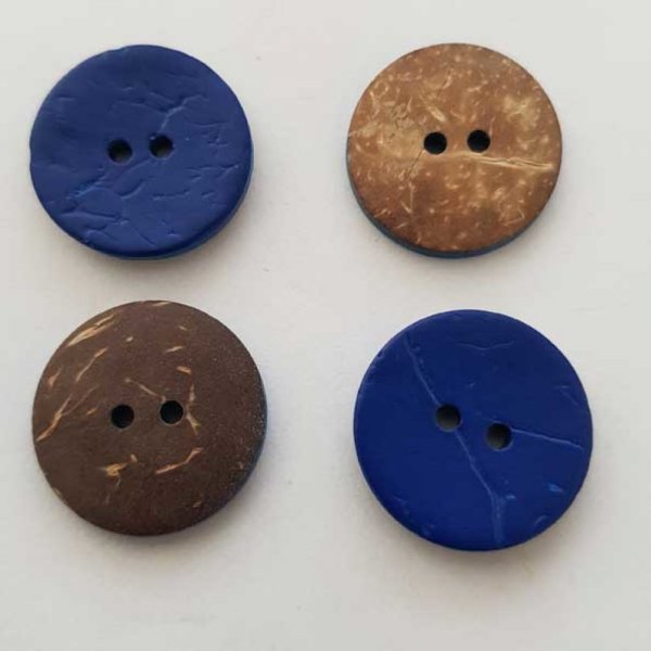 Boutons 23mm &agrave; deux trous ronds en noix de coco N&deg;23