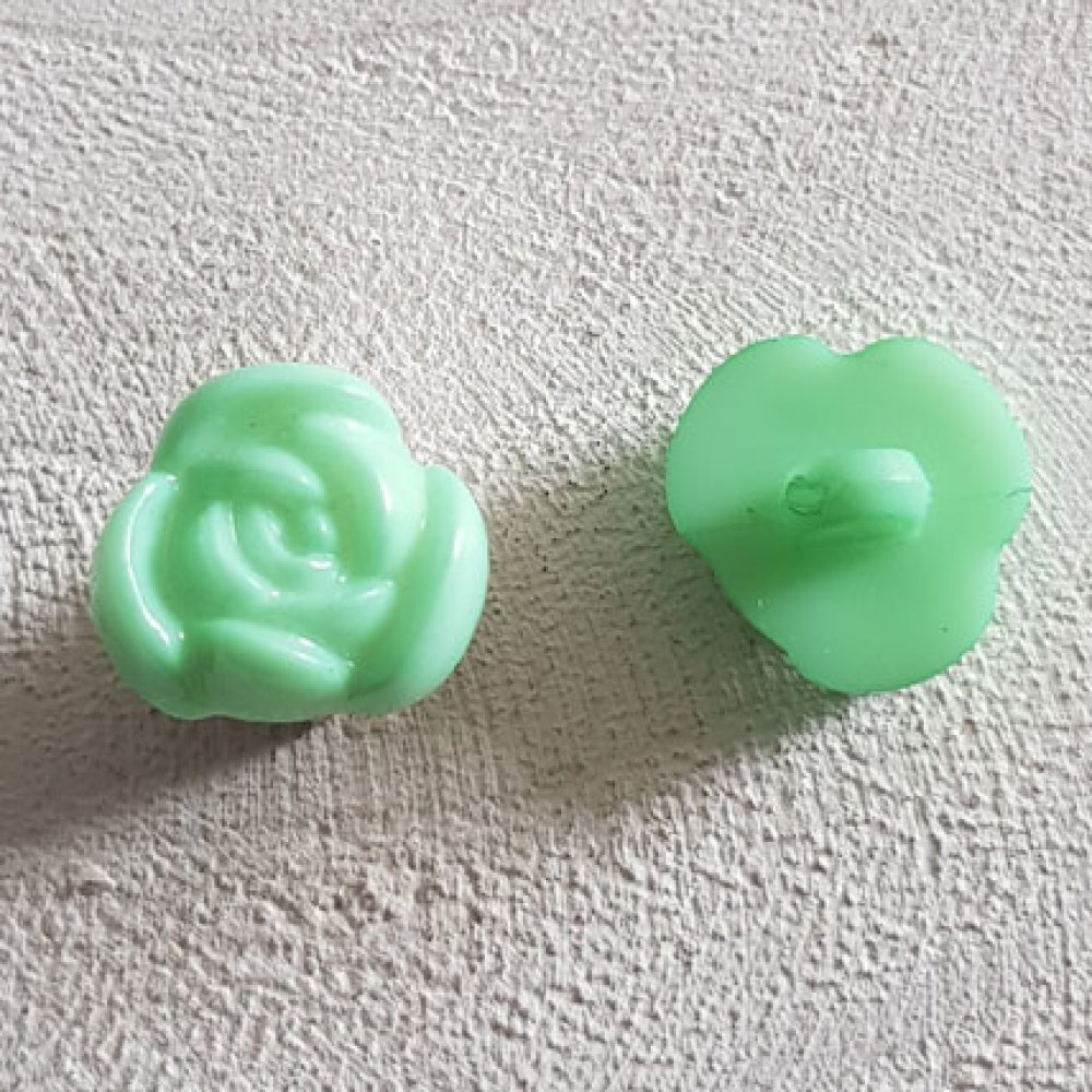 Botão fantasia, crianças, bebés Padrão floral N°01-02 Verde 01
