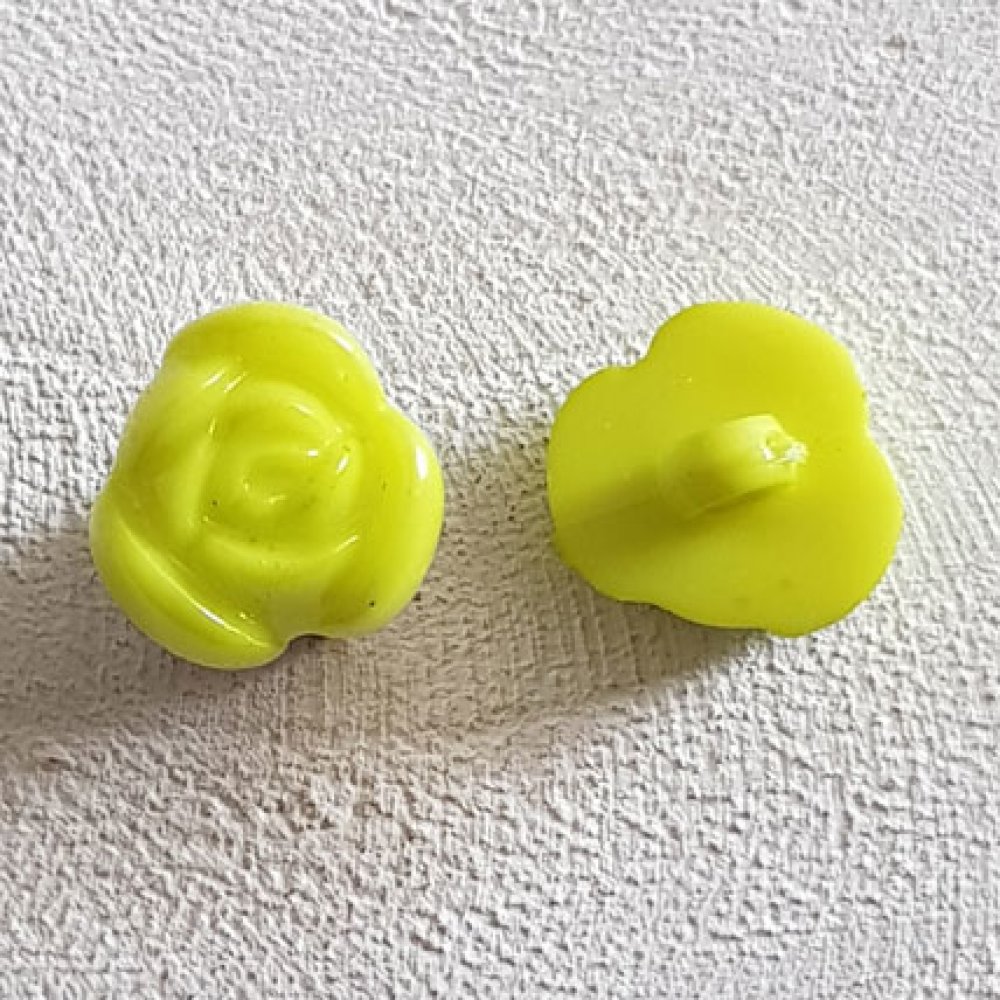 Botão fantasia, crianças, bebés Padrão floral N°01-07 Verde 02