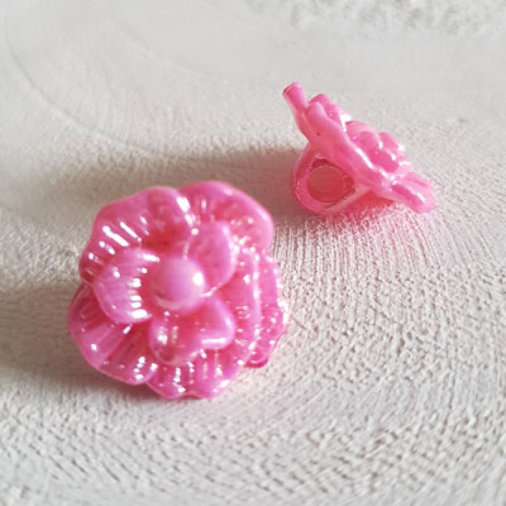 Botão fantasia, crianças, bebés Padrão floral N°02-06 Rosa