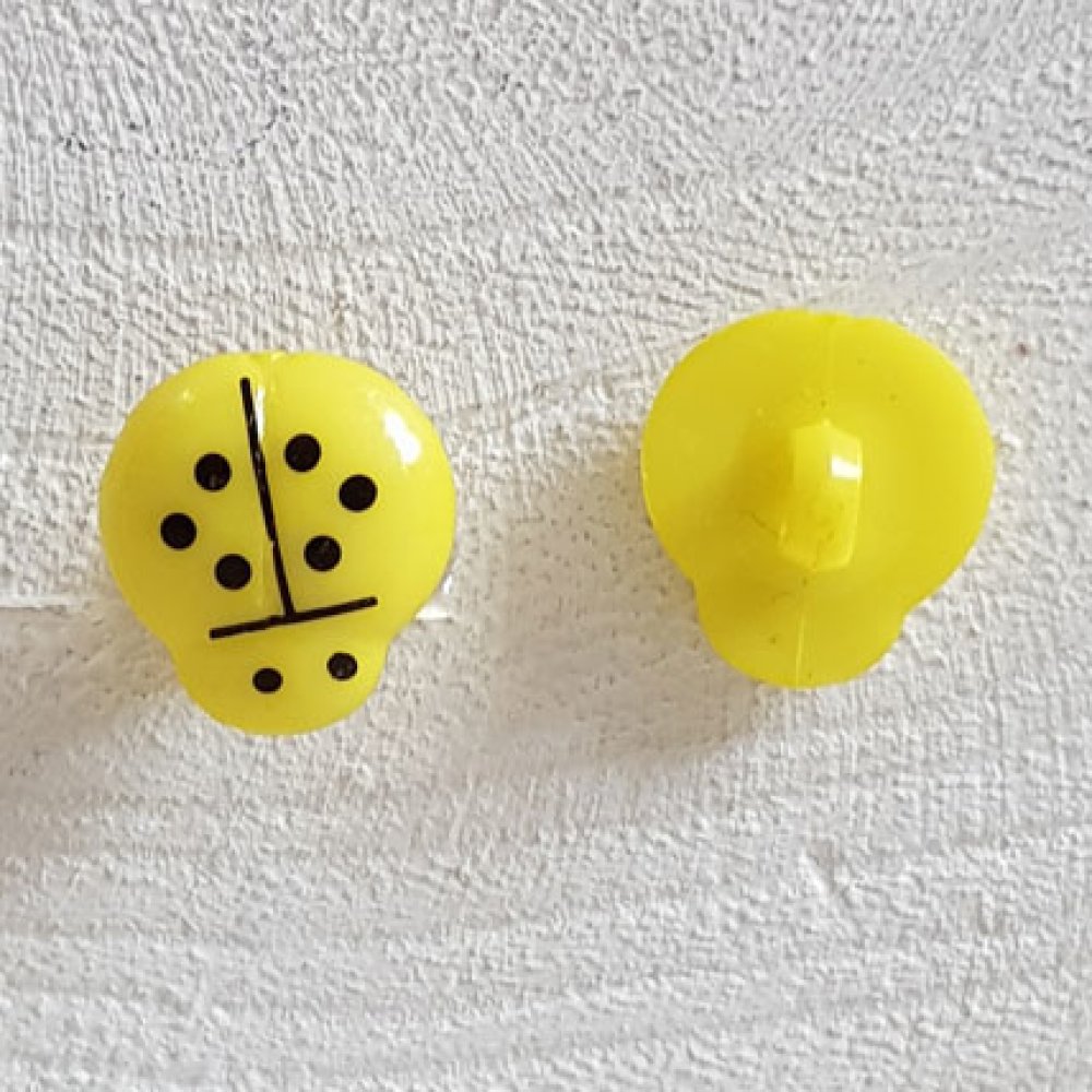 Botão fantasia, crianças, bebés Padrão joaninha N°01-07 Amarelo claro