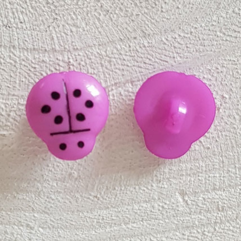 Botões de fantasia, crianças, bebés Padrão joaninha N°01-11 Roxo