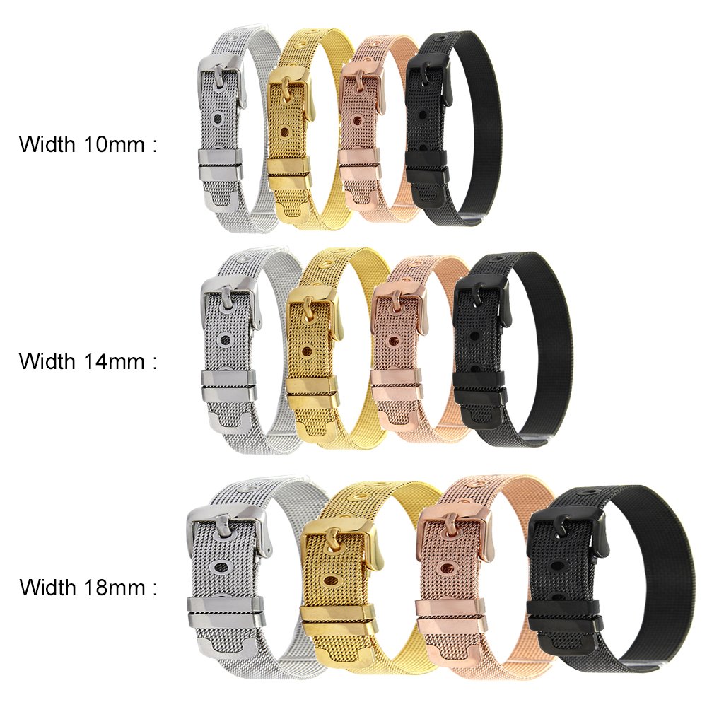 Pulseira de aço inoxidável 10 mm preta