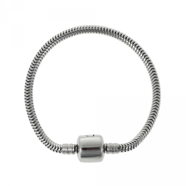 Bracelet Acier Inoxydable N&deg;04 Argent Fermoir Clip 20 cm