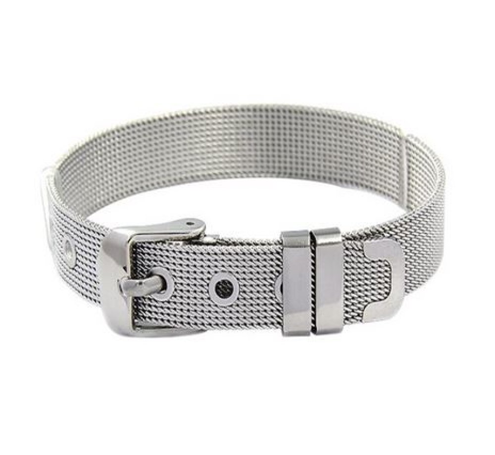 Pulseira de aço inoxidável 10 mm Prata