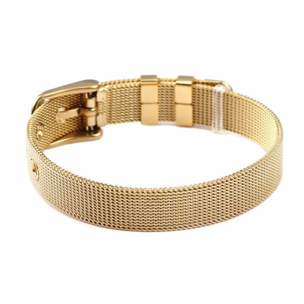 Pulseira de aço inoxidável 10 mm dourada