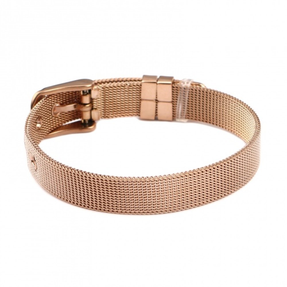 Pulseira de aço inoxidável 10 mm ouro rosado