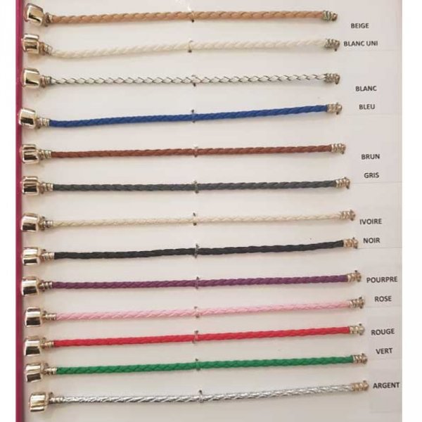 Pulseira de clipe europeia Plain 01 DE 15 A 23 CM Bege