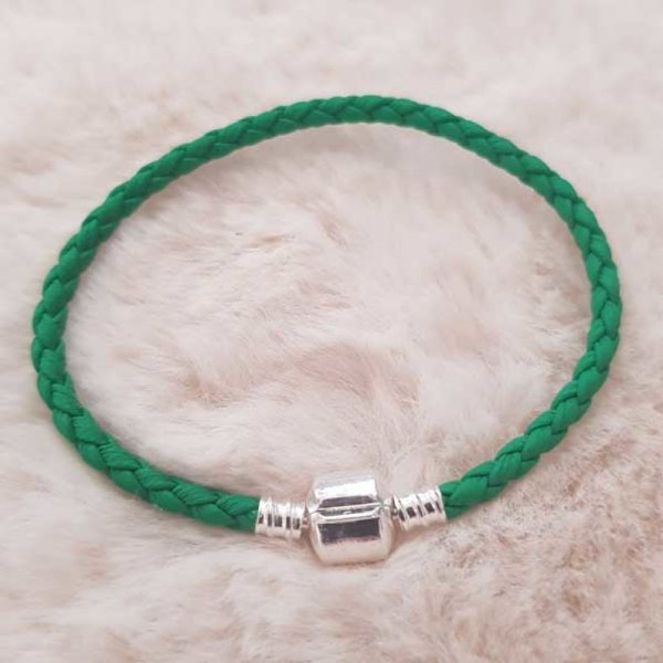 Pulseira de clipe europeu Plain 01 DE 15 A 23 CM Verde