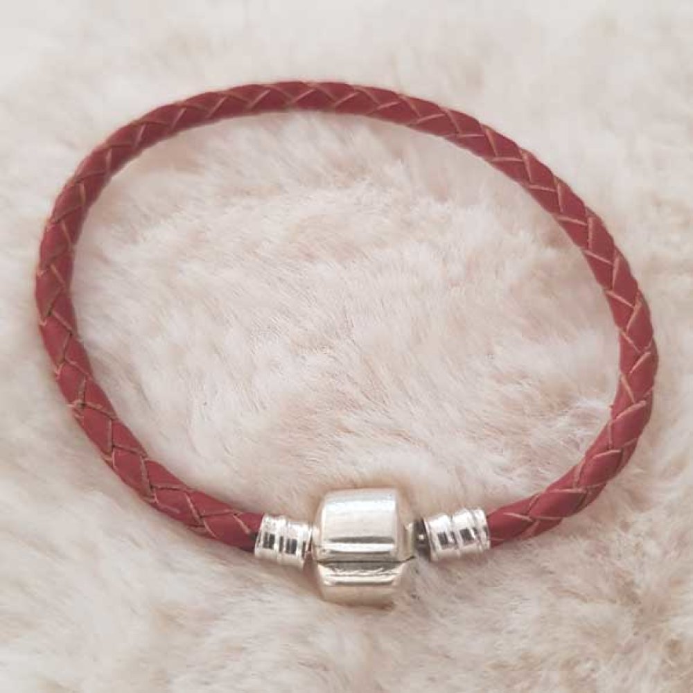 Pulseira europeia de clipe entrançado simples 02 DE 15 A 23 CM Café