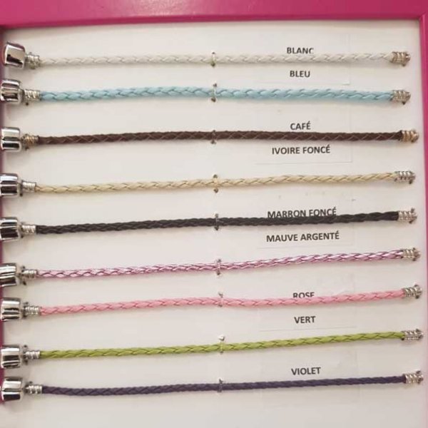 Pulseira europeia de clipe entran&ccedil;ado simples 02 DE 15 A 23 CM cor-de-rosa