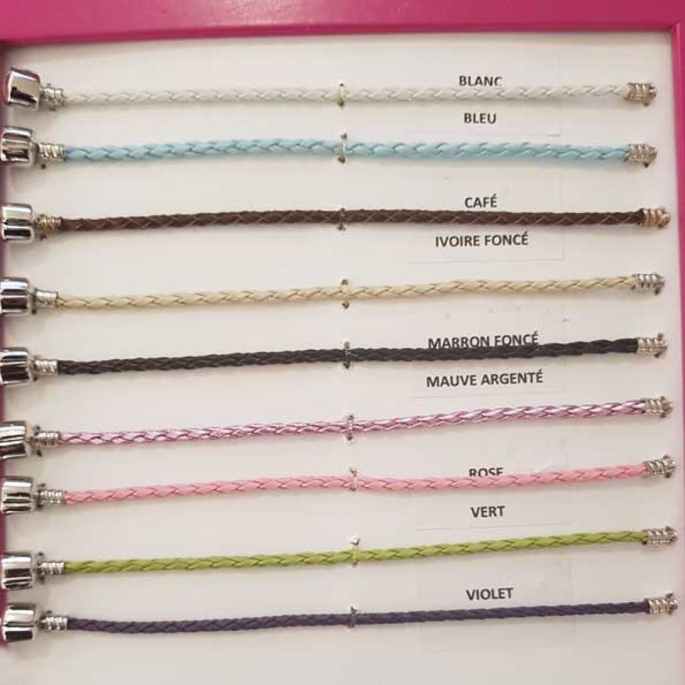 Pulseira europeia de clipe entrançado simples 02 DE 15 A 23 CM roxo