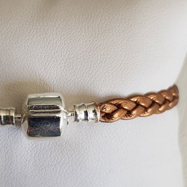 Pulseira europeia de clipe entran&ccedil;ado simples 03 DE 15 A 23 CM Antic