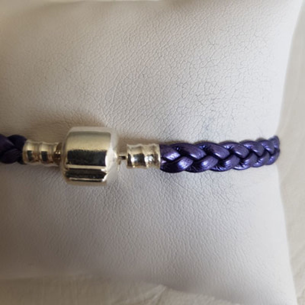 Pulseira europeia de clipe entrançado simples 03 DE 15 A 23 CM Glicine