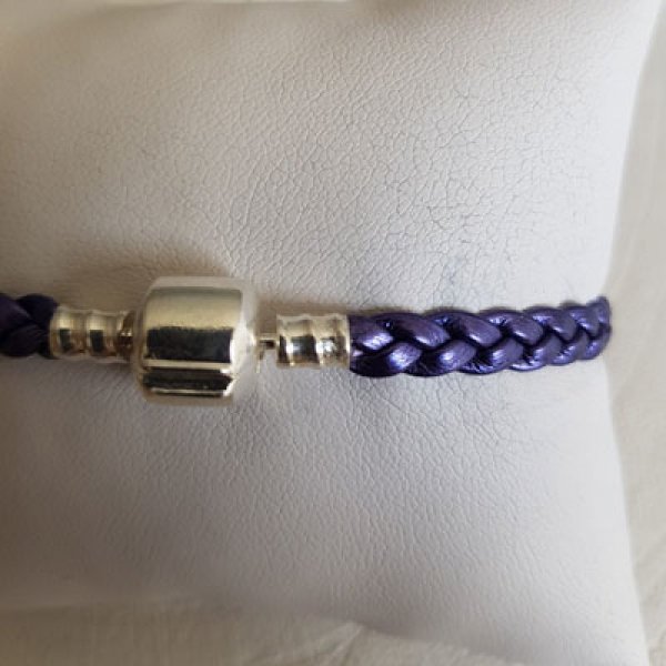 Pulseira europeia de clipe entran&ccedil;ado simples 03 DE 15 A 23 CM Glicine