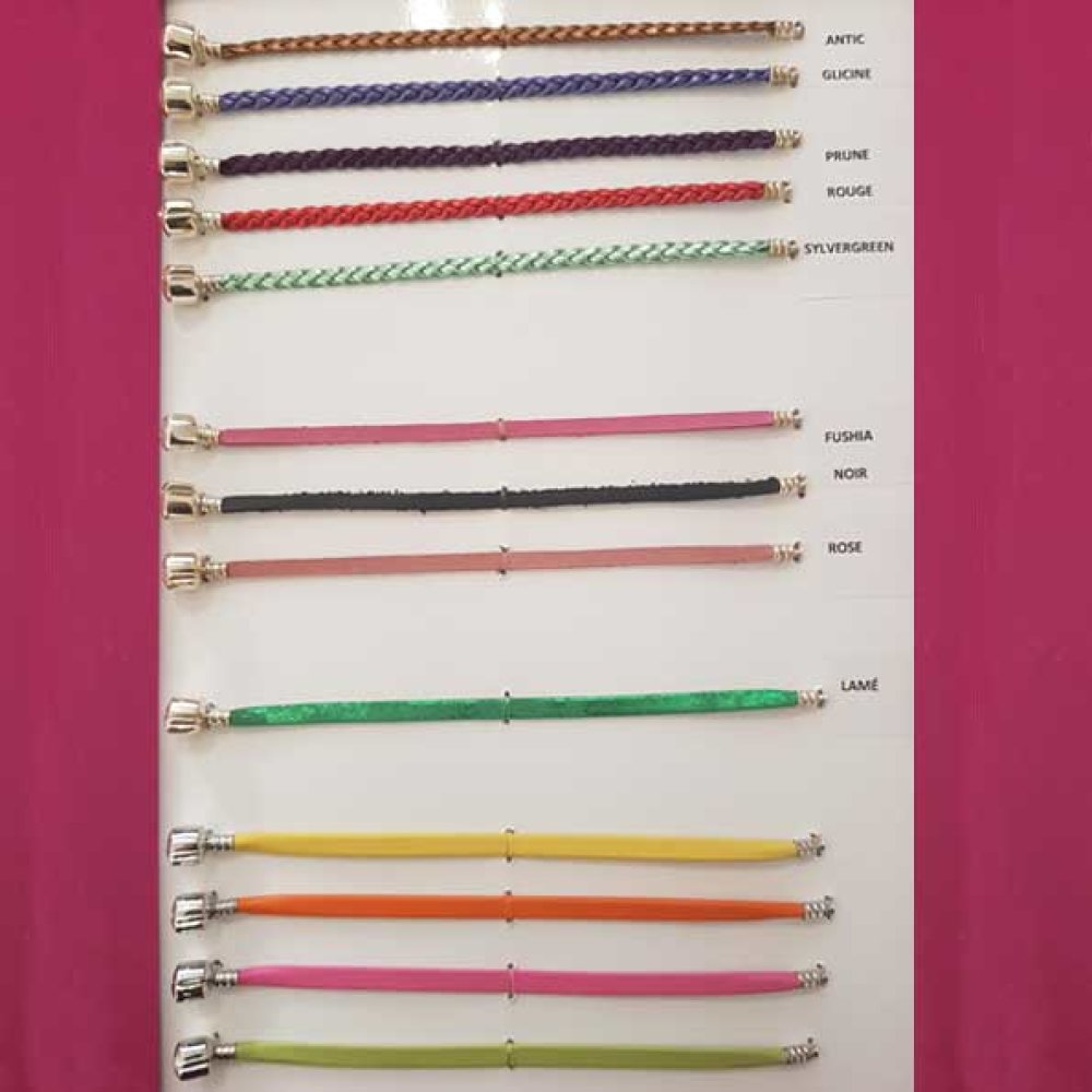 Pulseira europeia de clipe entrançado simples 03 DE 15 A 23 CM Ameixa