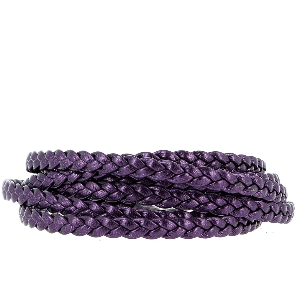 Pulseira europeia de clipe entrançado simples 03 DE 15 A 23 CM Ameixa