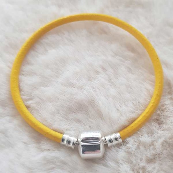 Pulseira de clipe europeu Plain 01 DE 15 A 23 CM Amarelo