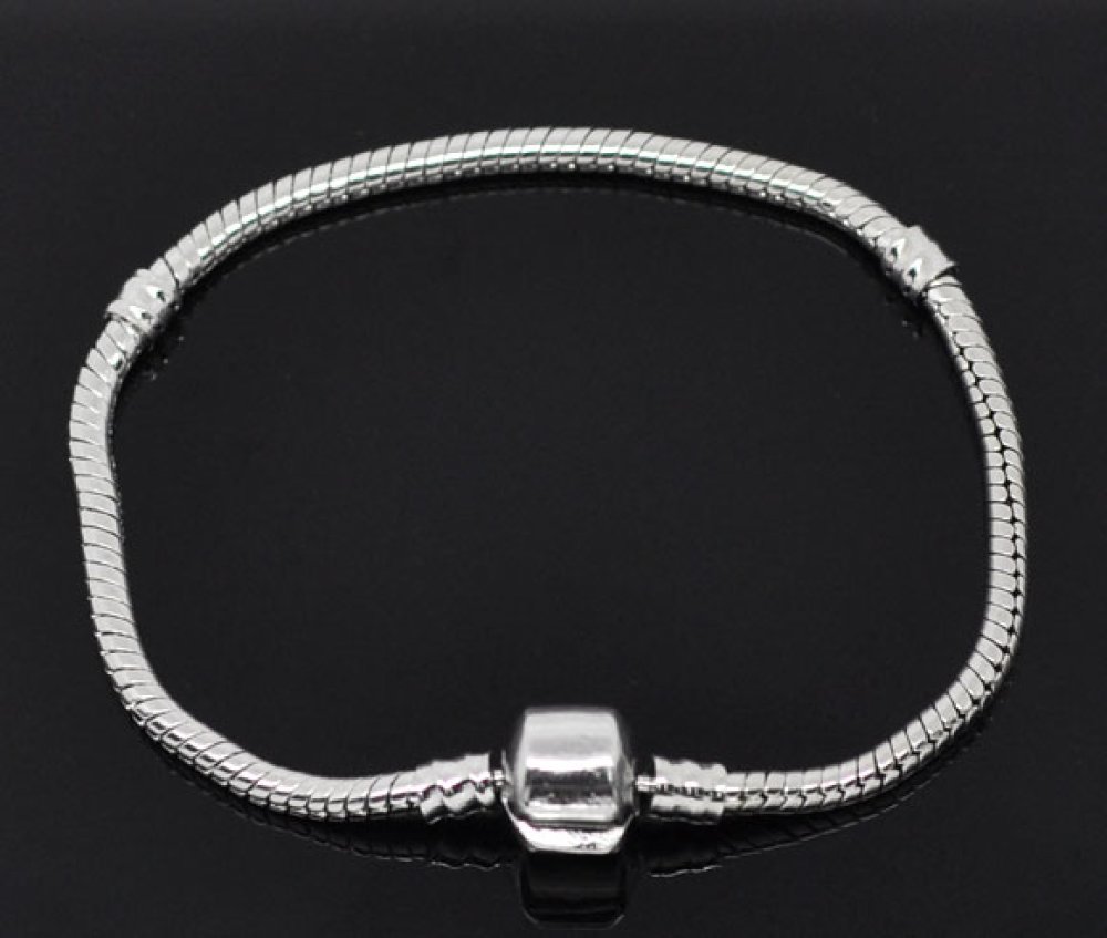 Pulseira de clipe europeu 16cm Fecho liso