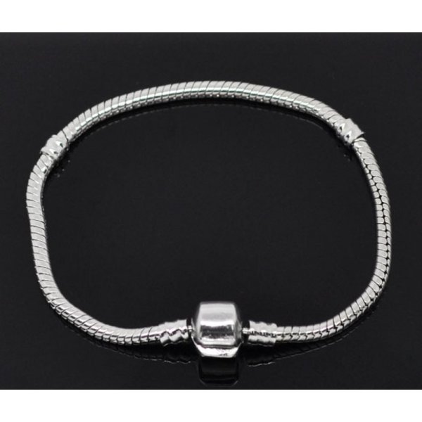 Pulseira de clipe europeu 16cm Fecho liso