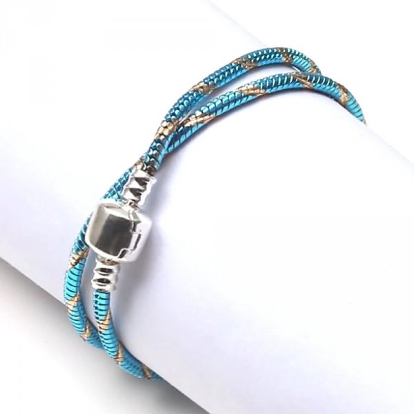 Pulseira de clipe europeu 17 cm Fecho liso N&deg;28-01