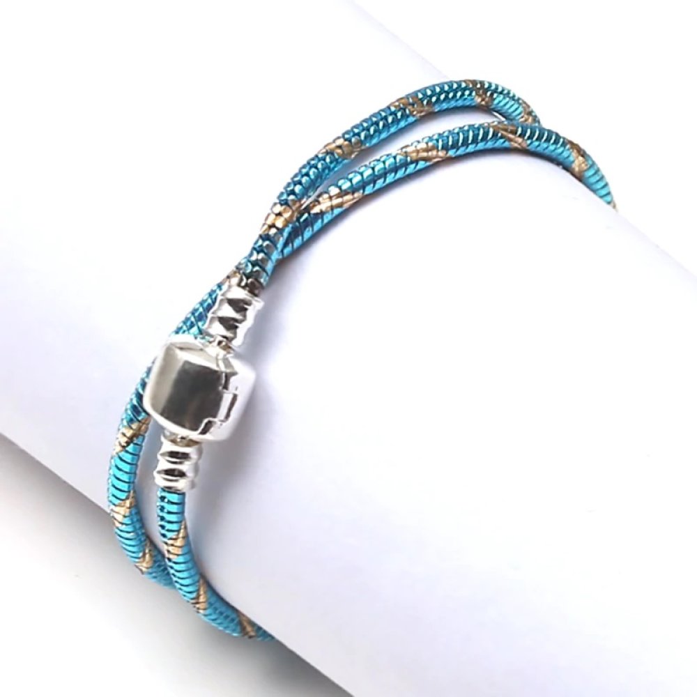 Pulseira de clipe europeu 19 cm Fecho liso N°28-01