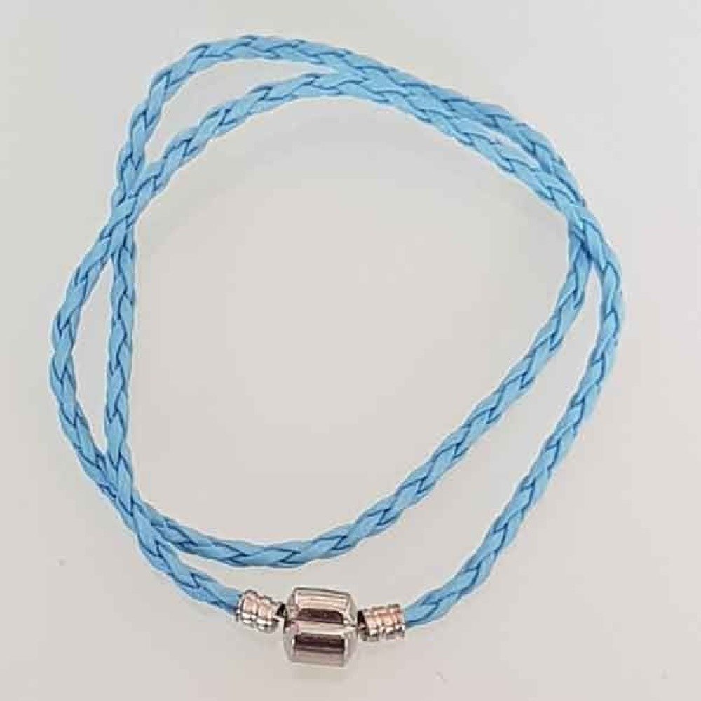 Pulseira europeia entrançada de 2 voltas Clip Uni 03 20cm