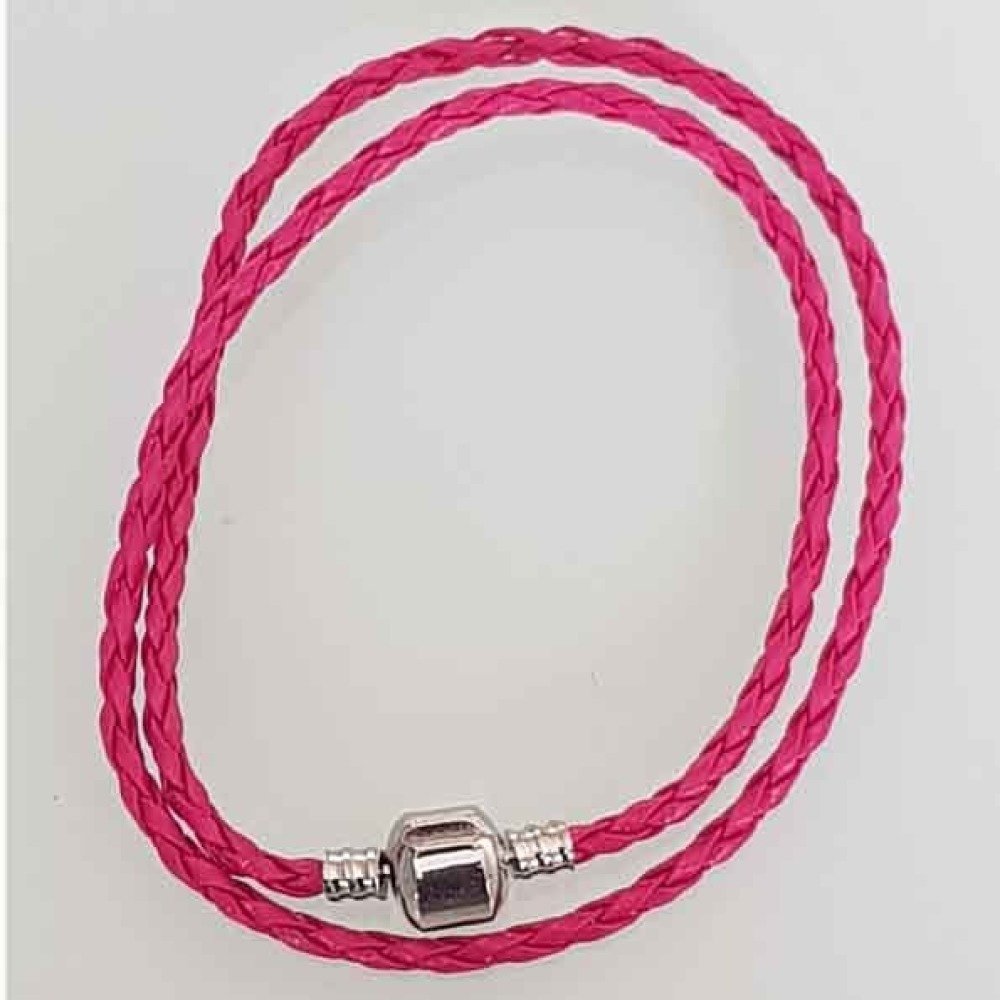 Pulseira europeia entrançada de 2 voltas Clip Uni 04 20cm