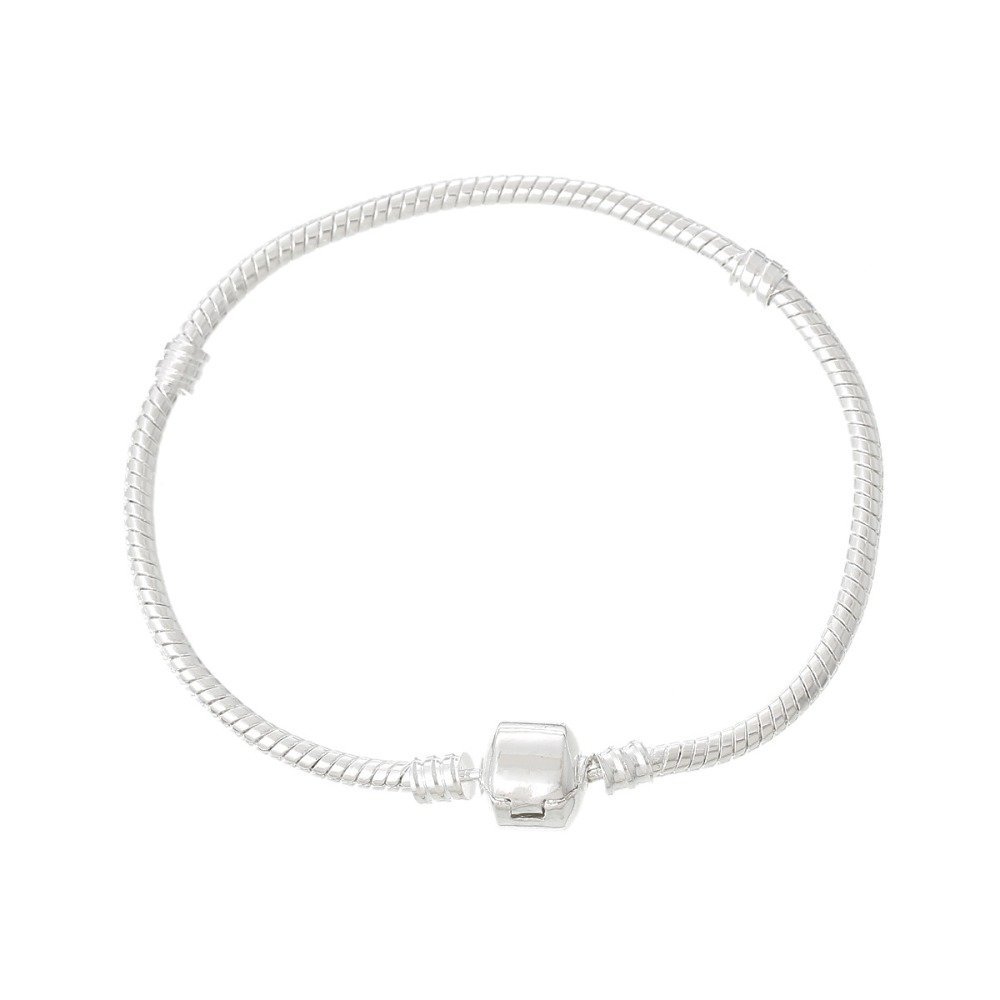 Pulseira de clipe europeu 20cm Fecho liso