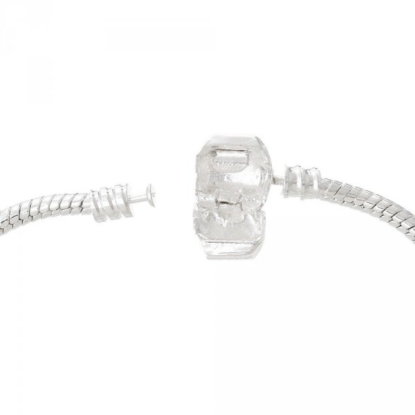 Pulseira de clipe europeu 20cm Fecho liso