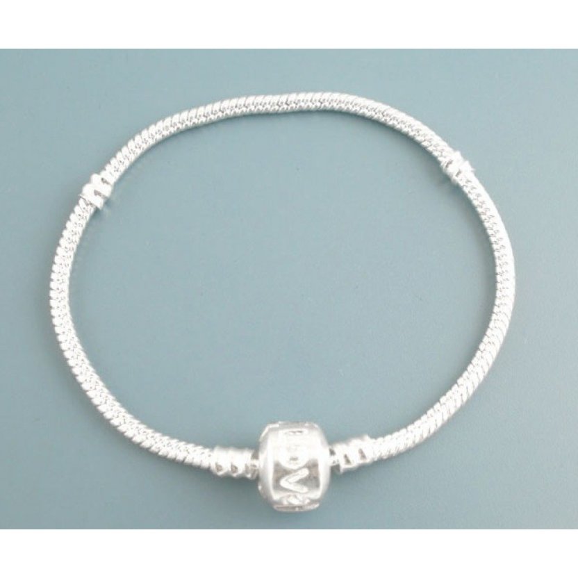 Pulseira de clipe europeu 22cm Fecho de amor