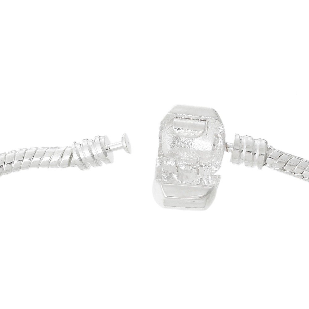 Pulseira de clipe europeu 17cm Fecho liso